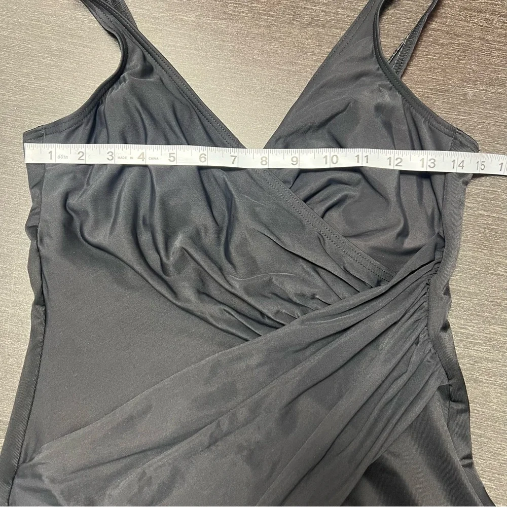 Miraclesuit Oceanus Black One Piece Slimming Swimsuit Large